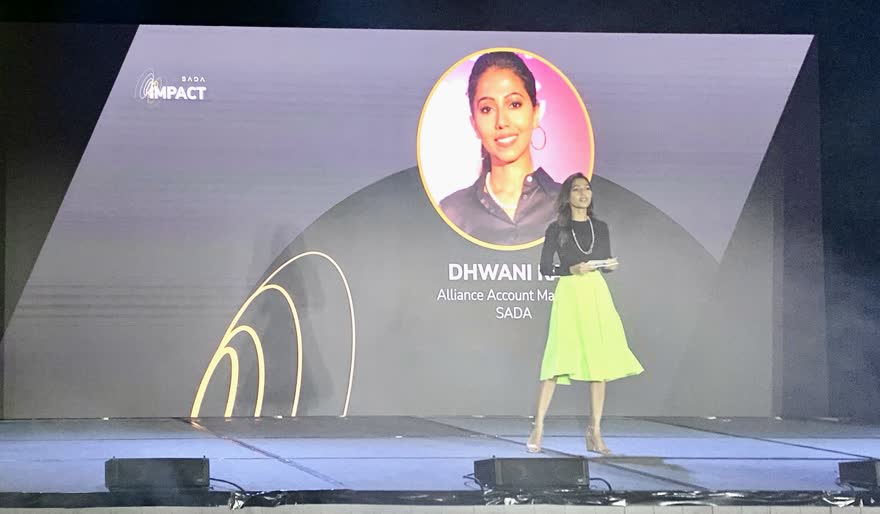 Dhwani Rao presenting at an awards night